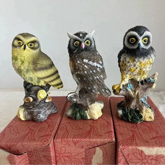 Set of 3 Small Owls - Picture 1 of 16